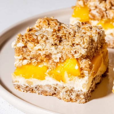 Peaches And Cream Crumble Bars